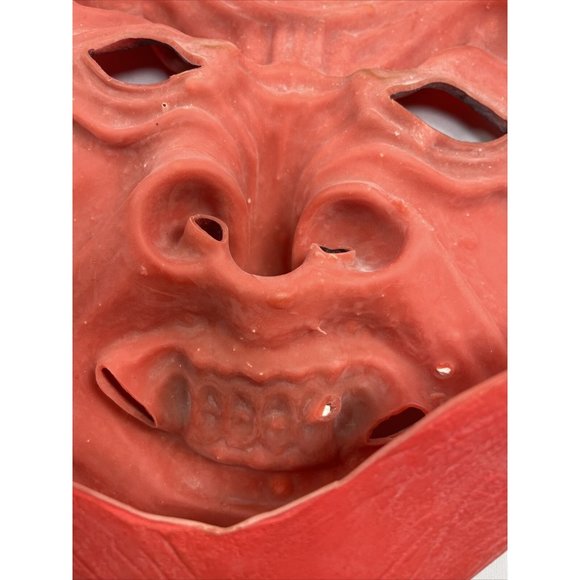 Red Scary Devil Horn Rubber Adult Cosplay Halloween Costume Party Mask - Picture 6 of 12